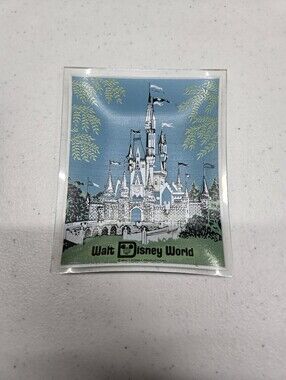 Vintage WALT DISNEY WORLD Palace Glass Rectangle Ash Tray Trinket Change Dish